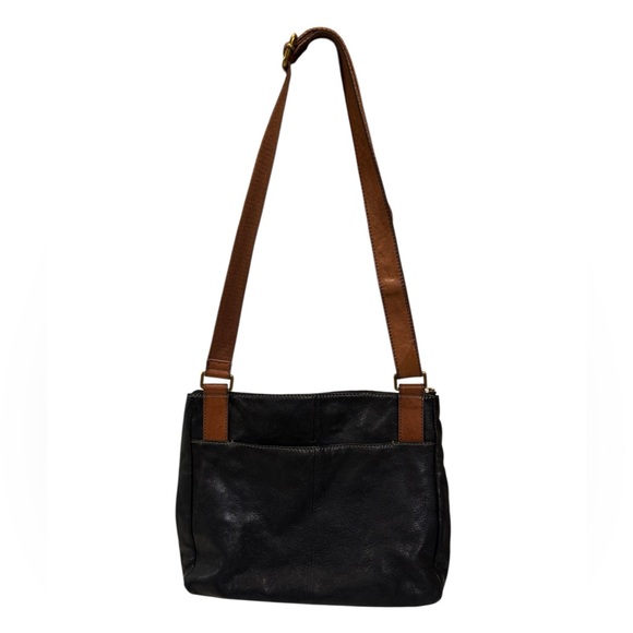 Fossil Vintage Corey Black Leather Crossbody Bag Y2K‎ Brown Adjustable Strap - Picture 3 of 15